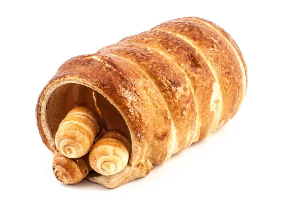 stock image Big and small empty Cannoli pastry