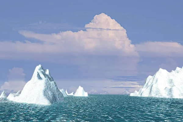 Snö berg med fin himmel — Stockfoto