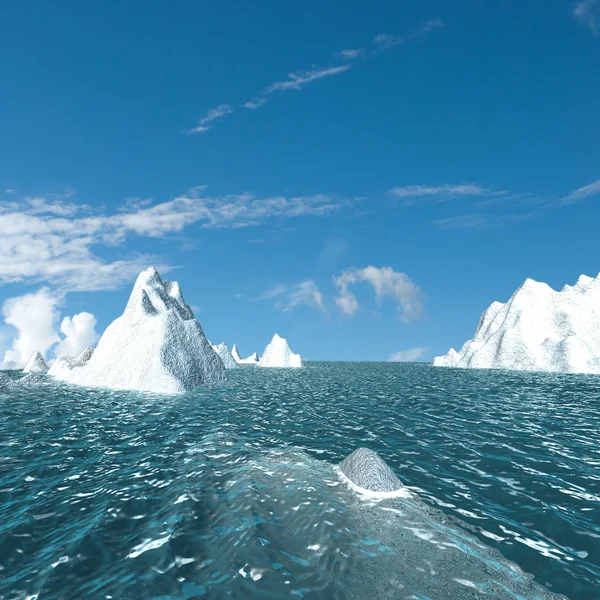 Snö berg med fin himmel — Stockfoto