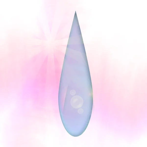 Kropla wody wyizolować z różowym tle — Zdjęcie stockowe