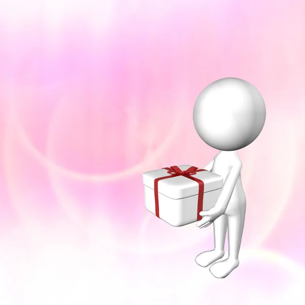 Een persoon met een cadeautje voor adv of anderen purpose gebruik — Stockfoto