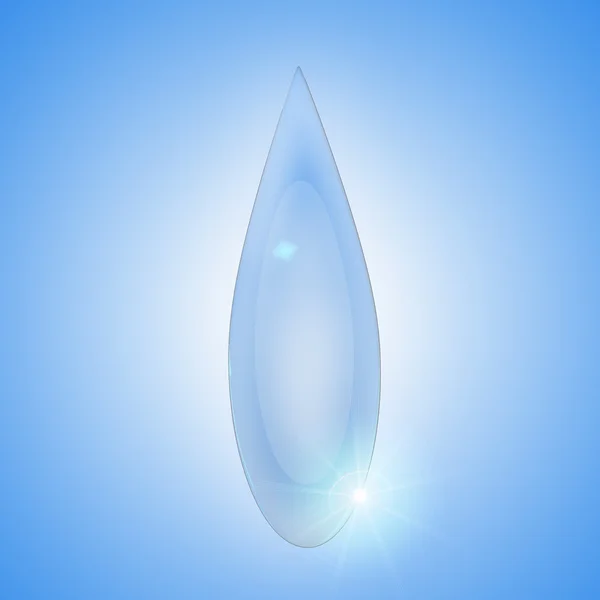 Капля воды изолировать с голубой спиной — стоковое фото
