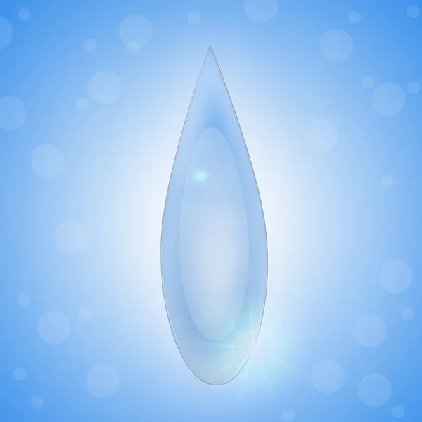 Goccia d'acqua isolata con dorso blu — Foto Stock