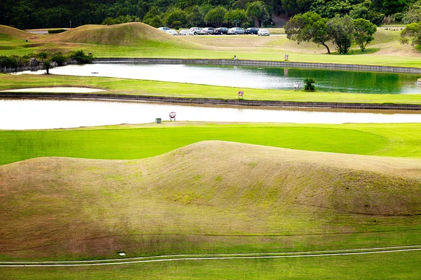 Golf ställe med fin grön — Stockfoto