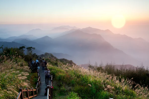 Stock image Landscape in mountains and the dark blue sky with clouds