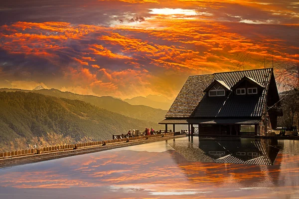 Kar dağ trailhead kulübeleri, taichung, Tayvan — Stok fotoğraf