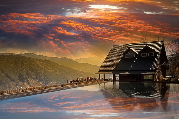 Cabanas de montanha de neve, Taichung, Taiwan — Fotografia de Stock