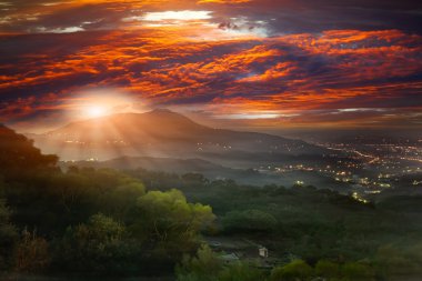 Guanyin Mountain Sunrise, the new Taipei, Taiwan clipart