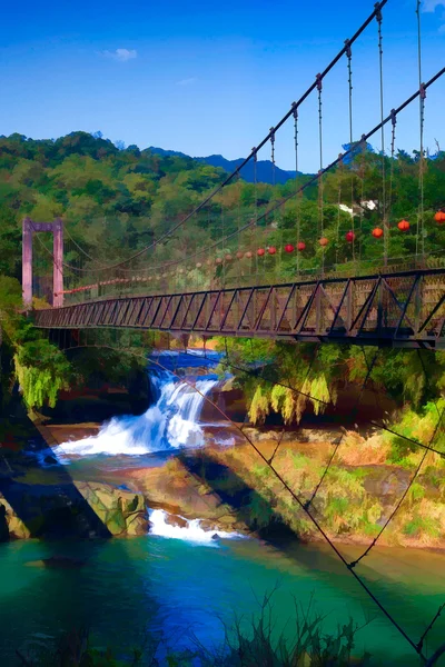 Schilderstijl van shifen waterval — Stockfoto