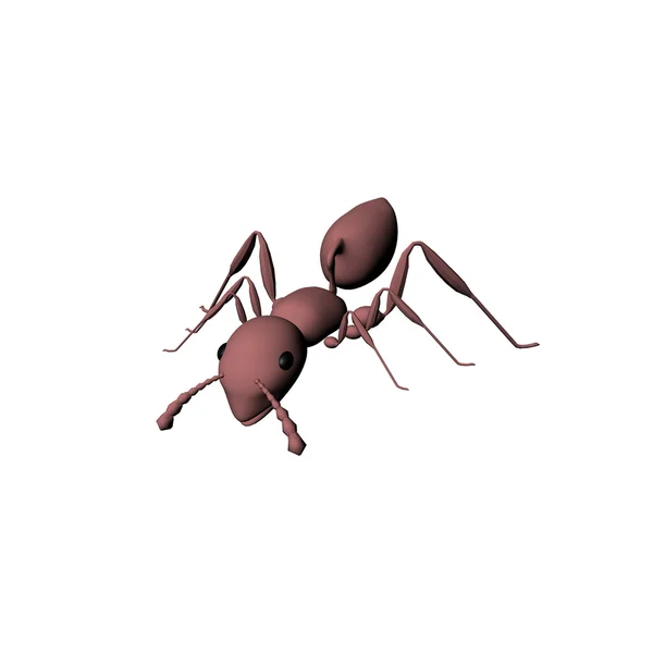 Χαριτωμένο μυρμήγκι απομόνωμα με λευκό — Φωτογραφία Αρχείου