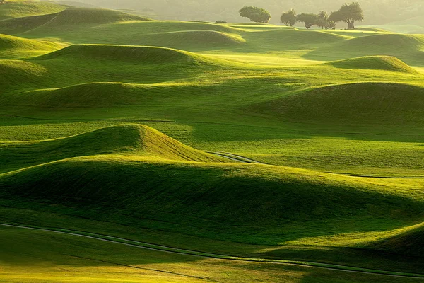 Lugar de golfe com agradável verde — Fotografia de Stock