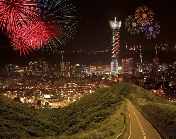 Fireworks of Taipei city — Stock Photo, Image
