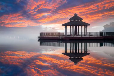 Sunrise of Sun Moon Lake, Nantou, Taiwan clipart