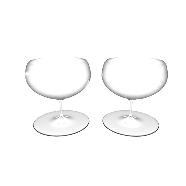 白で隔離される空のワイン グラス — ストック写真
