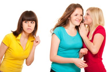 Woman eavesdrops gossip clipart