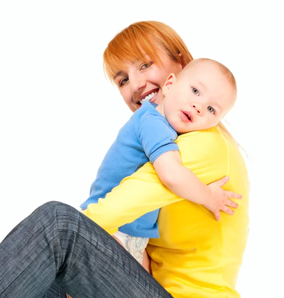 Madre e figlio abbracciare — Foto Stock