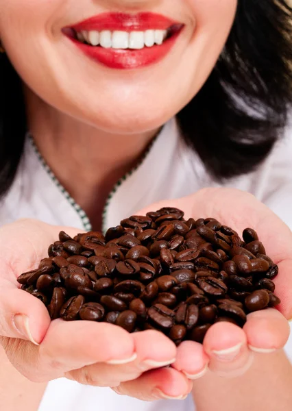 Coffee and smile — Stock Photo, Image
