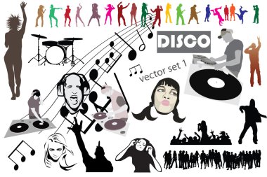 Disco mega set mix clipart