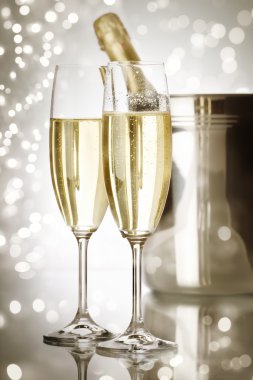 Holiday champagne clipart