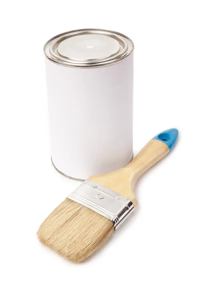 Lata de pintura blanca — Stok fotoğraf