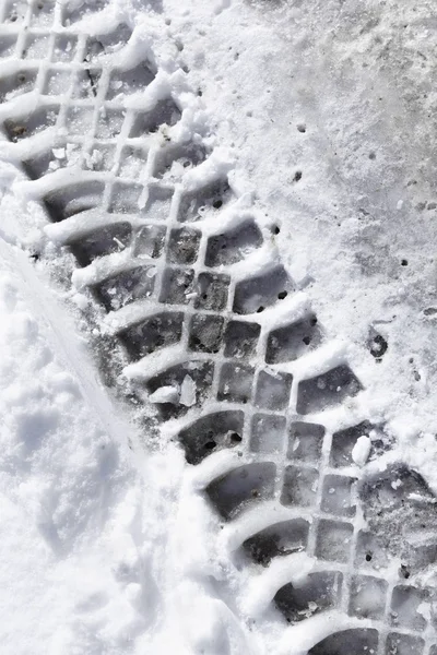 Spuren im Schnee — Stockfoto