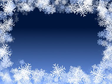 Blue snowflakes frame clipart