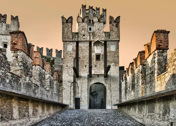 stock image Sirmione castle gates