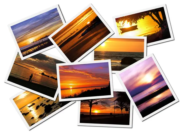 stock image Collage of sunsets