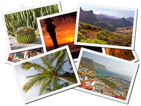 Collage of Gran Canaria postcards — Stock Photo, Image