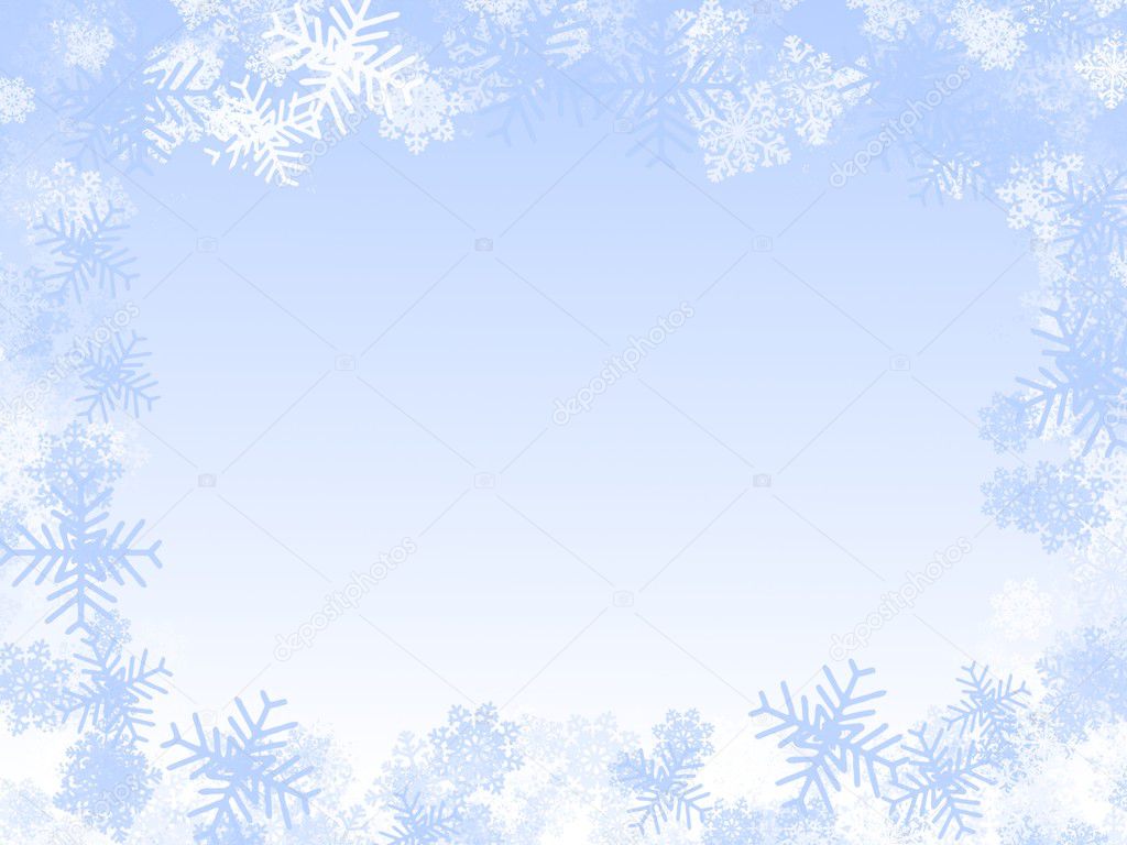 White snowflakes frame