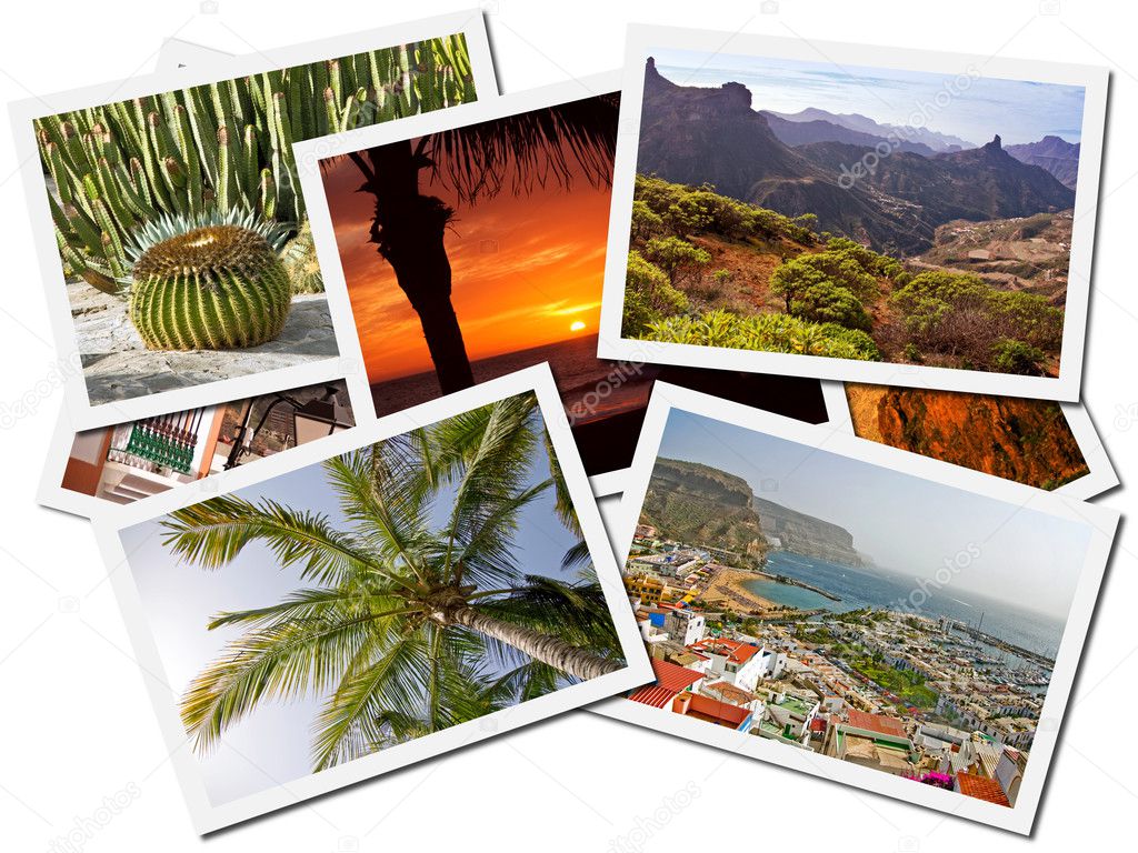 Collage of Gran Canaria postcards