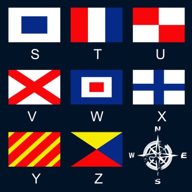 Maritime signal flags S-Z clipart