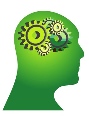 Green thinking clipart