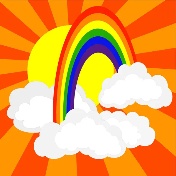 雲の中の虹 — ストックベクタ