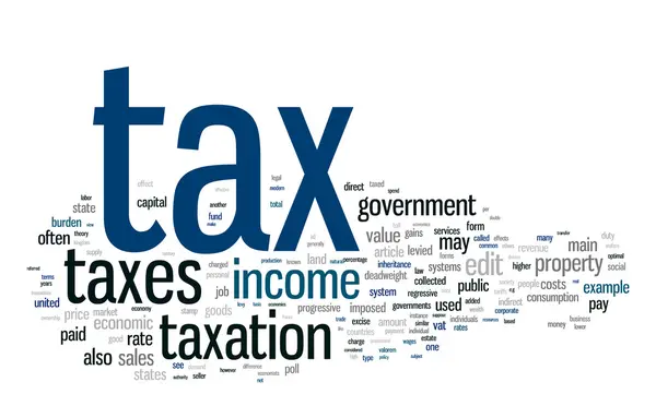 stock vector Tax word cloud