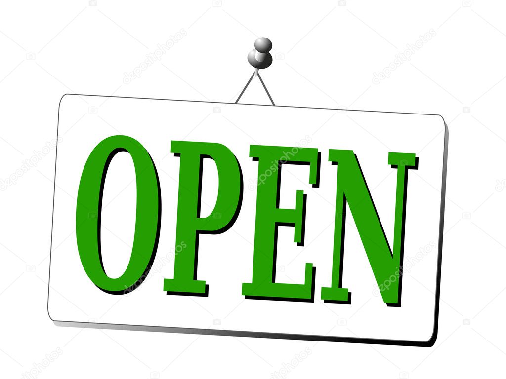 Open sign isolated