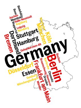 Germany map and cities clipart