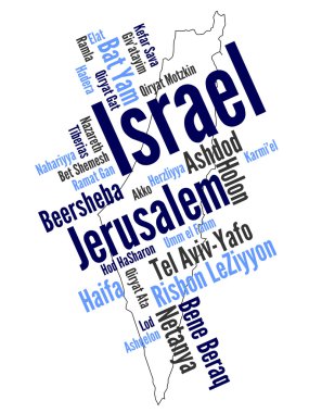 Israel map and cities clipart