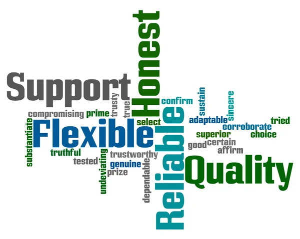 stock vector Support and Reliability Words