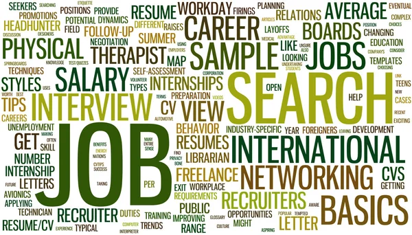 stock vector Job search wordcloud