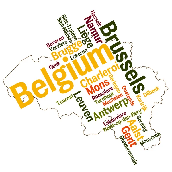 stock vector Belgium map and cities