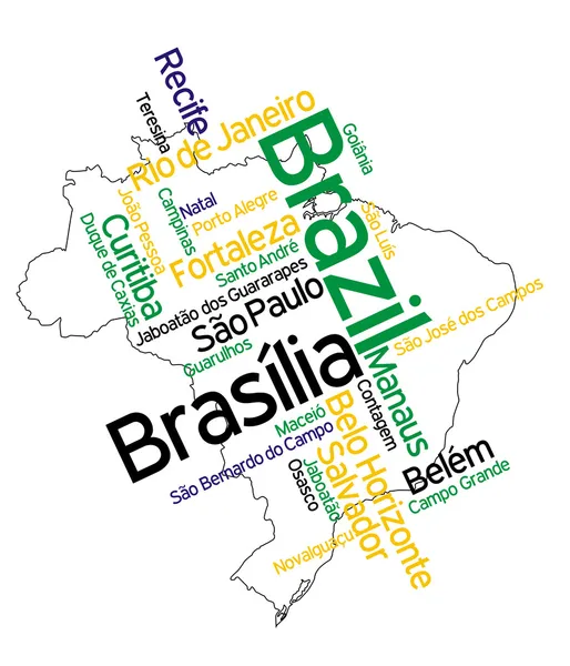 stock vector Brazil map and cities