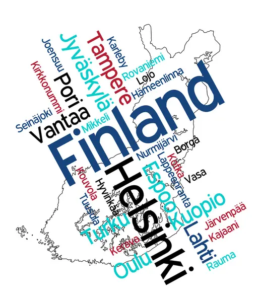 stock vector Finland map and cities