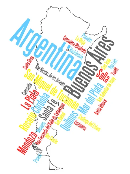 stock vector Argentina map and cities