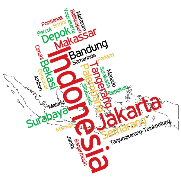 stock vector Indonesia map and cities