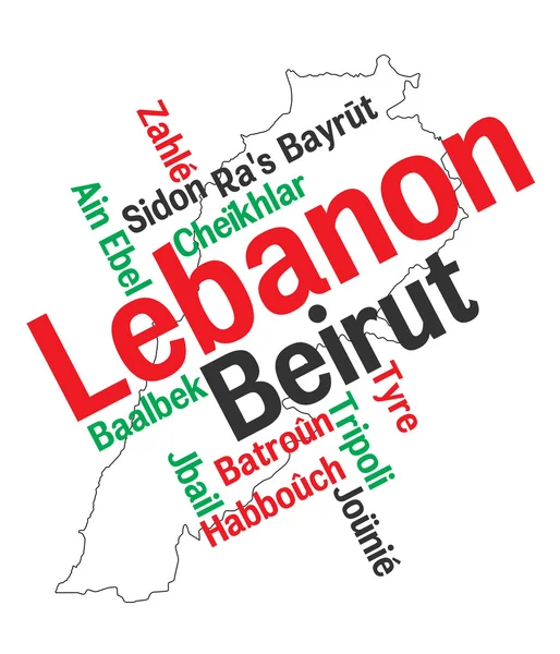 stock vector Lebanon map and cities