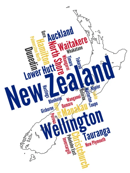 stock vector New Zealand map and cities