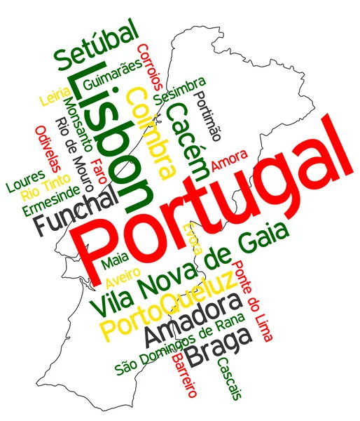 stock vector Portugal map and cities