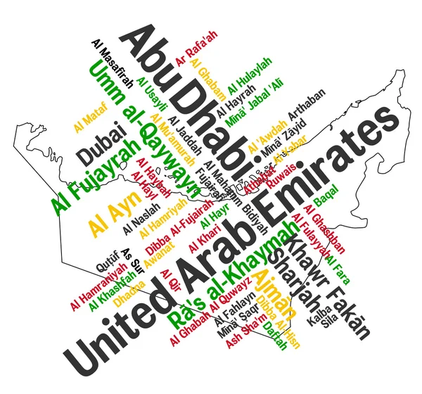 stock vector UAE map and cities