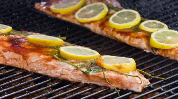 stock image BBQ salmon